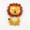 A yellow lion face decoration with a reddish-brown mane and body, used for birthday decor.