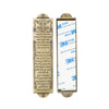 A decorative mezuzah case with a scripture scroll and peel-and-stick mounting for Jewish tradition.