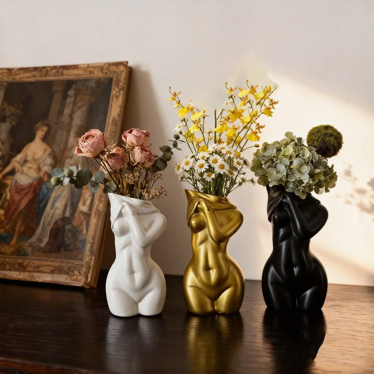 Abstract Female Torso Resin Vase