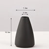 A matte black ceramic vase with a conical shape, shown against a white background.