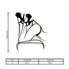 Line drawing of an Art Deco metal wall decor piece showing its dimensions.