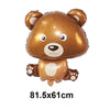 A golden brown stuffed animal decoration resembling a bear for birthday parties.