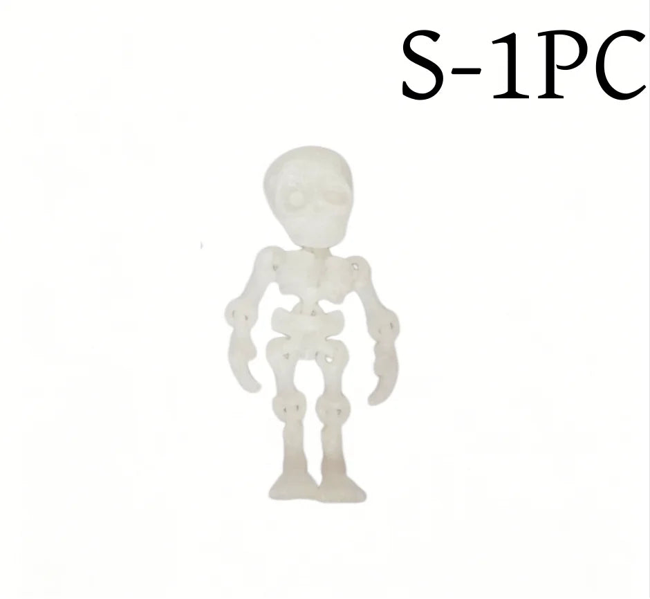 A set of poseable magnetic skull fridge magnets.