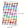 A grid of colorful glitter gems used for stick-on facial tattoos.
