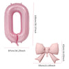 Pink Bowknot Number Foil Balloons – 40-Inch Party Decoration Set