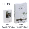 Front and back views of a white book decor set titled White by The White Company featuring a decorative tray