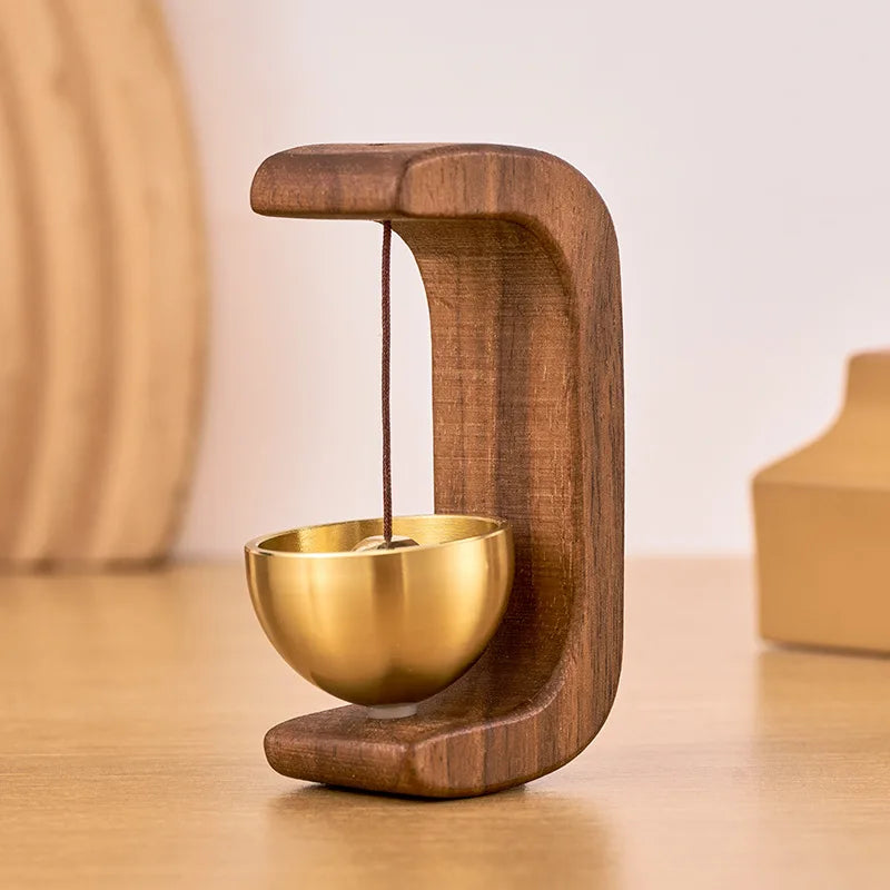 Wooden Copper Wind Chime Door Bell with Magnetic Mount