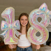 Iridescent Number Balloon Kit with Bowknot Accent