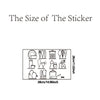 Line drawing showing various sizes and shapes of kitchen wall stickers.