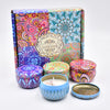 Scented Soy Wax Candle Gift Set with Travel Tins