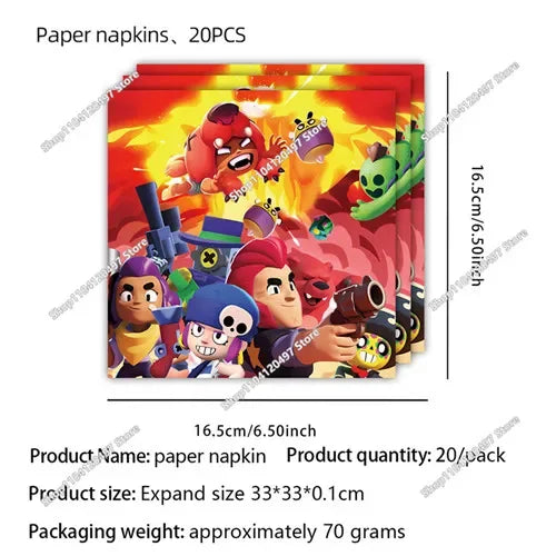 A set of paper napkins featuring a character design for a happy birthday celebration.
