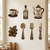 Rustic Wooden Coffee-Themed Wall Decor Set (7 Pieces)