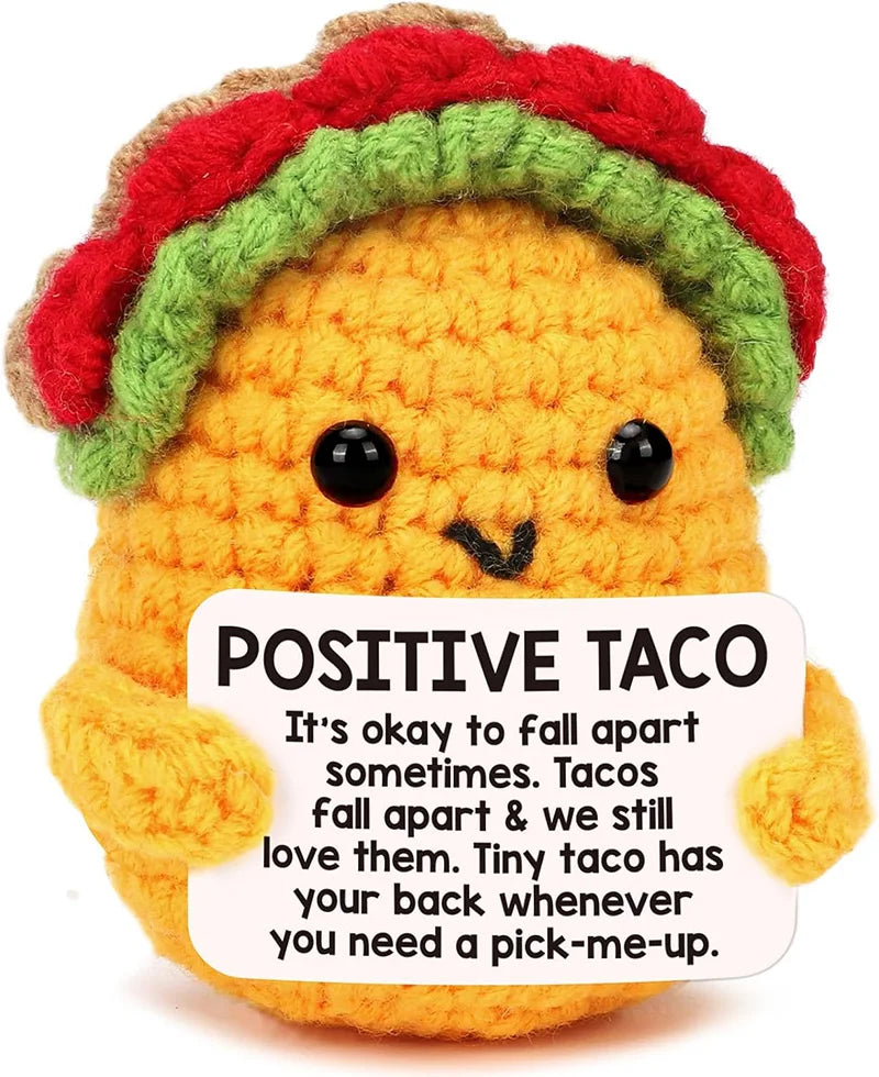 Handmade Crochet Emotional Support Animal Doll with Heartfelt Card