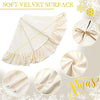 A soft velvet surface fabric in cream color with a ruffled edge, shown in various close-up views.