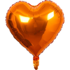An orange foil heart balloon with a star design against a black background.