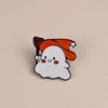 Halloween Enamel Pins Set - Cute Ghost, Black Cat, and Pumpkin Brooches for Kids