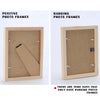 Two wooden photo frames are shown: one is a positive frame and the other is a hanging frame.