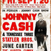 Póster vintage anunciando a Johnny Cash y Tennessee Three Statler Bros. en Salem, VA.