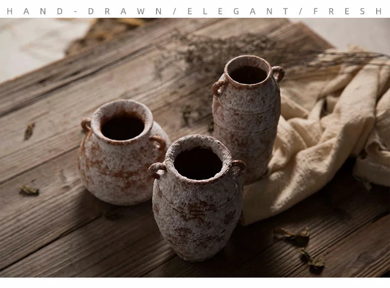 Mottled Ceramic Flower Vase – Antique Style Home Decor