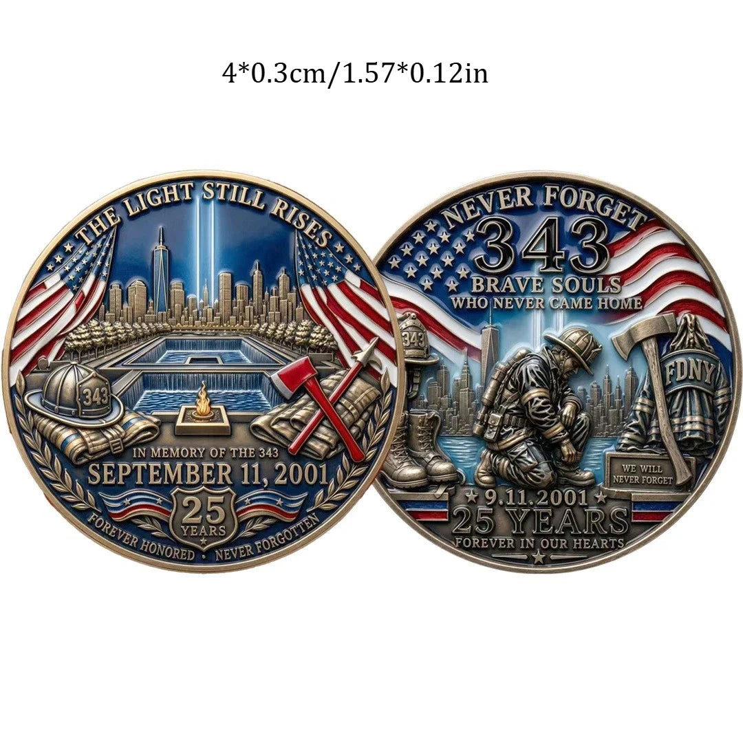 9/11 Memorial Coin – Honoring 343 Fallen Firefighters