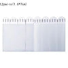 Twelve pairs of white picture hanging strips, measuring 1.6 by 7 cm, are shown in a row.