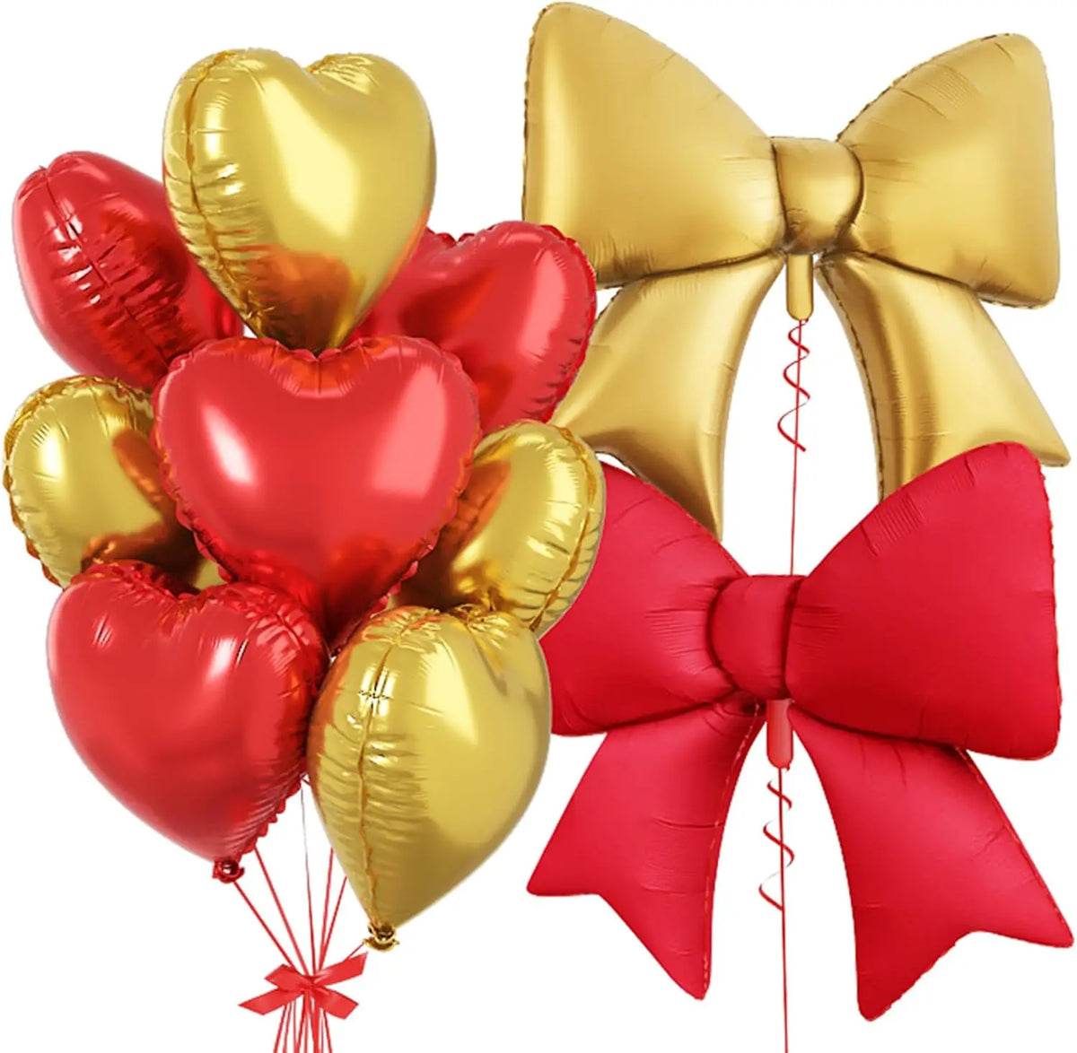 Pink Heart & Bow Balloon Set for Weddings and Showers