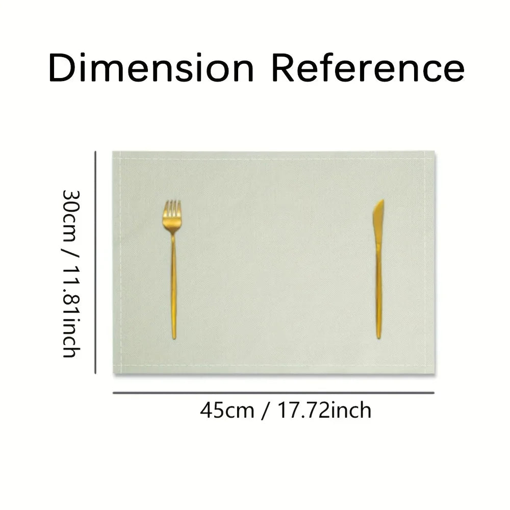 Dimension reference showing the size of a placemat, 30cm or 11.81inch in height and 45cm or 17.72inch in width.