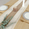 Linen Macrame Table Runner with Tassels