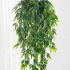 A lush green artificial ivy vine hanging down, used for home and garden decoration.