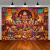 Day of the Dead Skeleton Carnival Backdrop for Halloween Party Decorations
