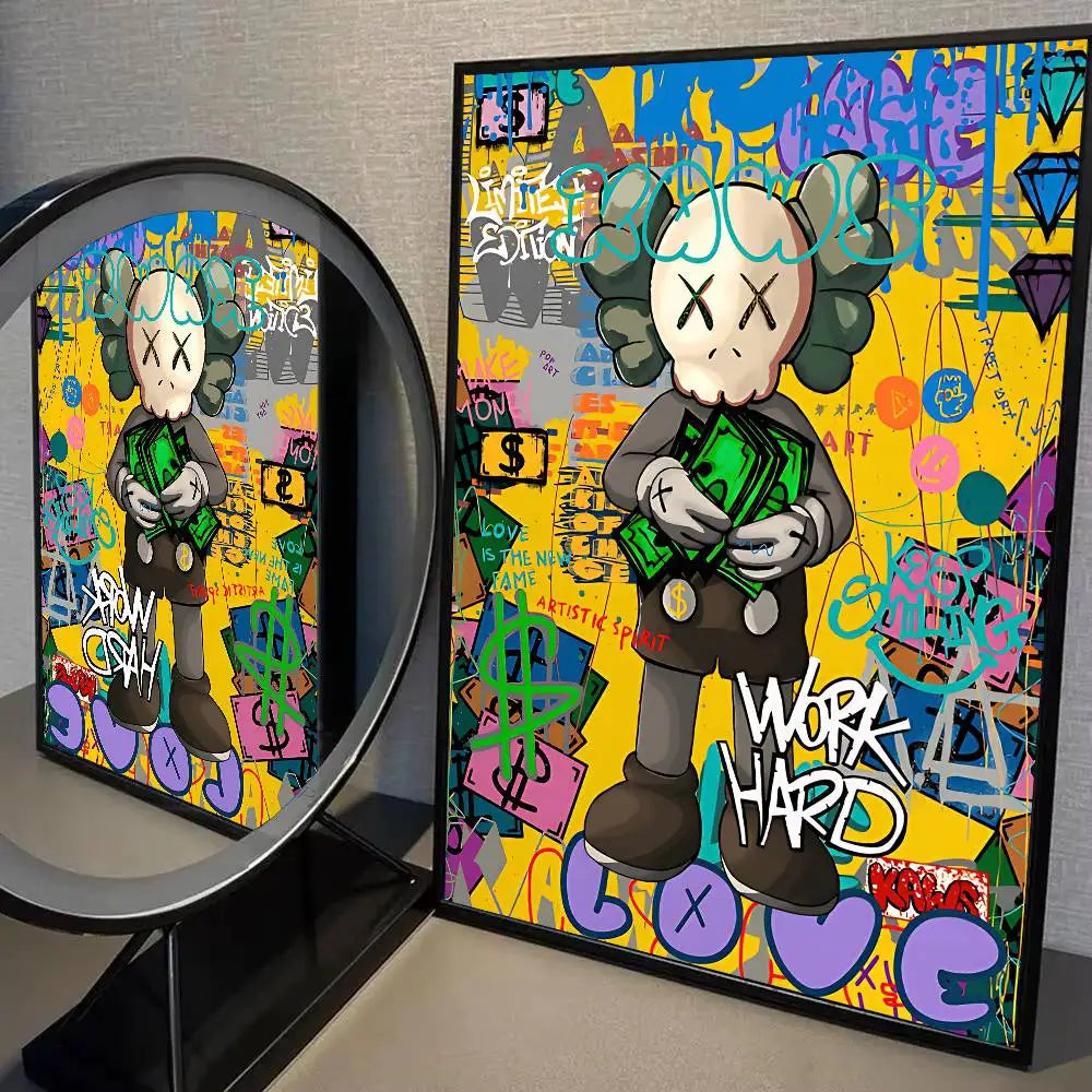 Graffiti Teddy Bear Art Print – Edgy Wall Decor