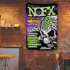 A poster featuring the text NOFX FINAL TOUR with dates and cities for a music event.
