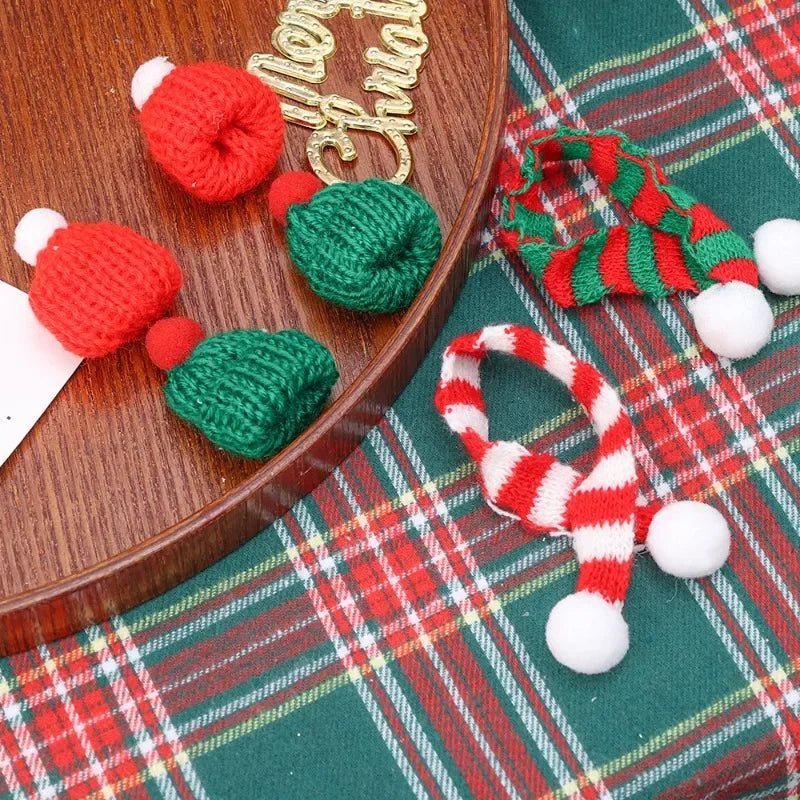 Festive Mini Santa Hat & Scarf Wine Bottle Topper Set