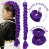Purple elastic rubber band hair braid and hand-woven hair for kids