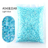Bag of light blue AB resin rhinestones for crafting