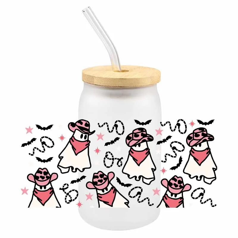 Halloween Spooky UV DTF Cup Wraps – 3D Cartoon Stickers
