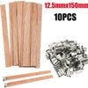 Un jeu de 10 chevilles en bois et de supports à bougies en métal pour fabriquer des bougies en cire de soja.