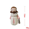 Handcrafted Virgin Mary crochet doll with brown hair and pink clothing