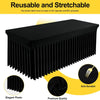 Black reusable and stretchable table cover with elegant pleats and anti-scratch finish