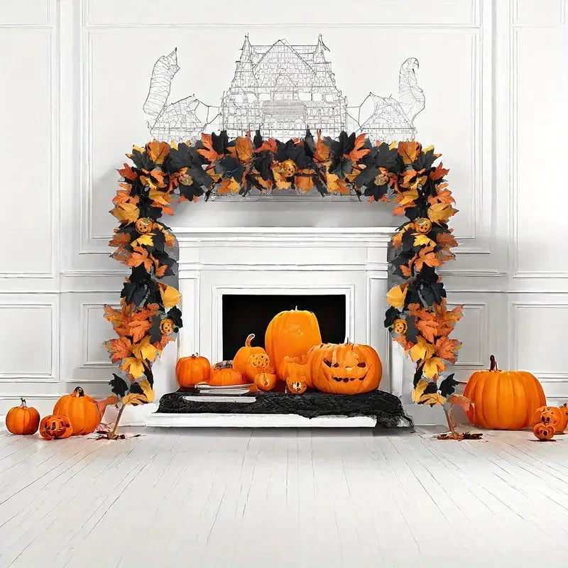 Autumn Maple Leaf Garland for Fireplace & Mantel Decor