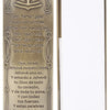 A decorative Mezuzah case with a scripture scroll and peel-and-stick mounting for Jewish tradition.