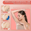Demonstration of body hair removal using a waxer, showing before and after results.
