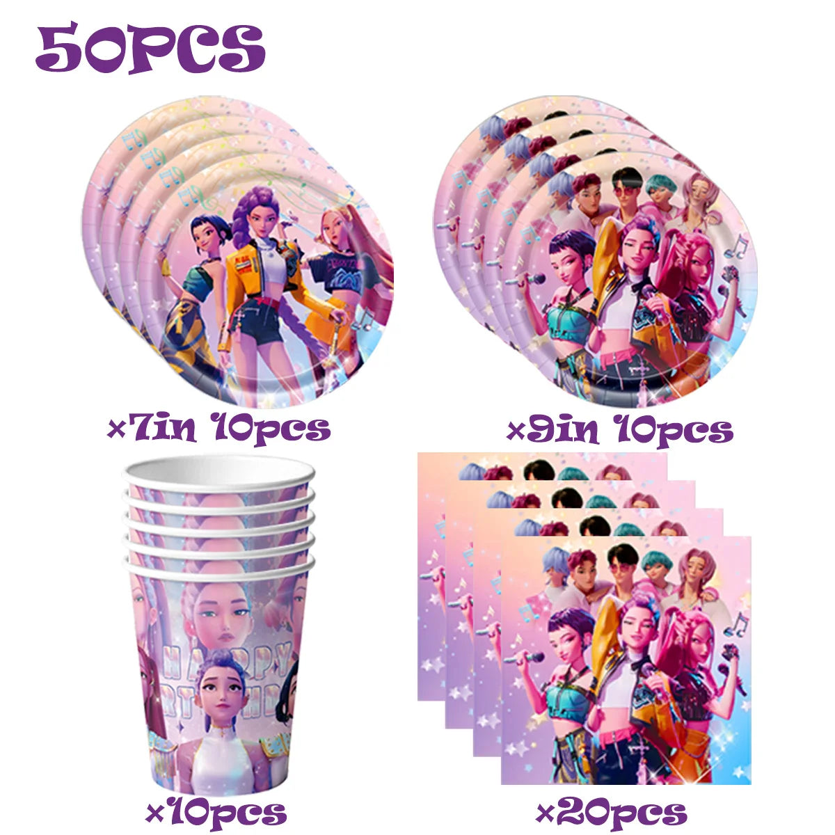 K-Pop Theme Disposable Party Set