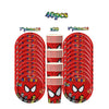 40 pieces of superhero themed tableware including 7 plates and 9 cups in red and black