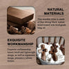 A handcrafted black walnut cross used for prayer and meditation, showing exquisite workmanship.