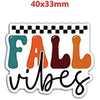 Fall vibes cartoon word resin flatback charms in orange and brown colors