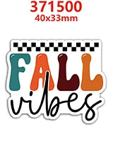 Fall vibes cartoon word resin flatback charms in orange and brown colors