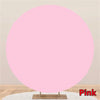 Solid pink circular photo backdrop for events