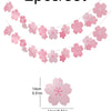 A string of pink cherry blossom paper flags, 2 pieces per set, with a single flower shown for scale.
