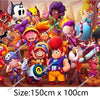 A collection of various character-themed acrylic cake toppers featuring diverse animated figures.